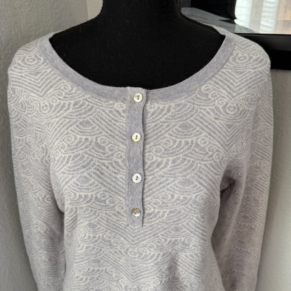 ICELANDIC DESIGN Reykjavik Henley 100% Merino Wool Gray Pearl Medium - Picture 7 of 14